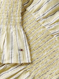 Smock Seersucker Tie Strap Top — Yellow 6