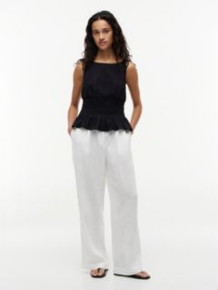 Smock Seersucker Tie Strap Top — Black 2