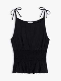 Smock Seersucker Tie Strap Top — Black 5