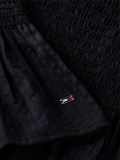 Smock Seersucker Tie Strap Top — Black 6
