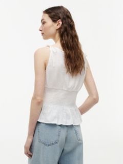 Smock Seersucker Tie Strap Top — White 4