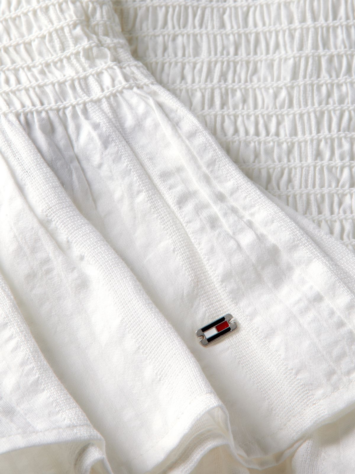 Smock Seersucker Tie Strap Top — White