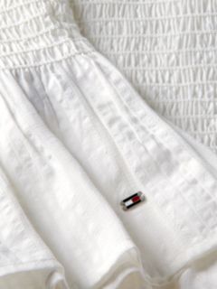 Smock Seersucker Tie Strap Top — White 6