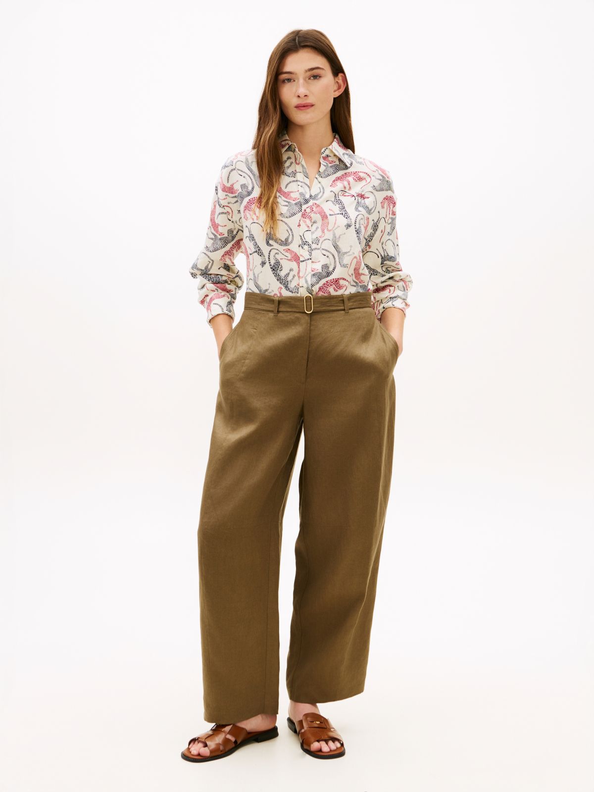 Pure Linen Oversized Fit Shirt — Beige