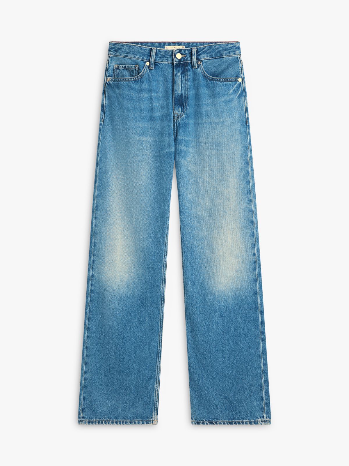 Mid Rise Loose Straight Leg Jeans — Blue