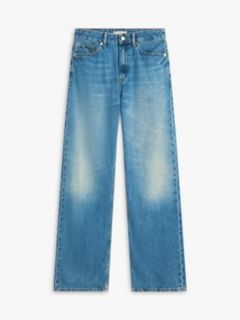 Mid Rise Loose Straight Leg Jeans — Blue 5