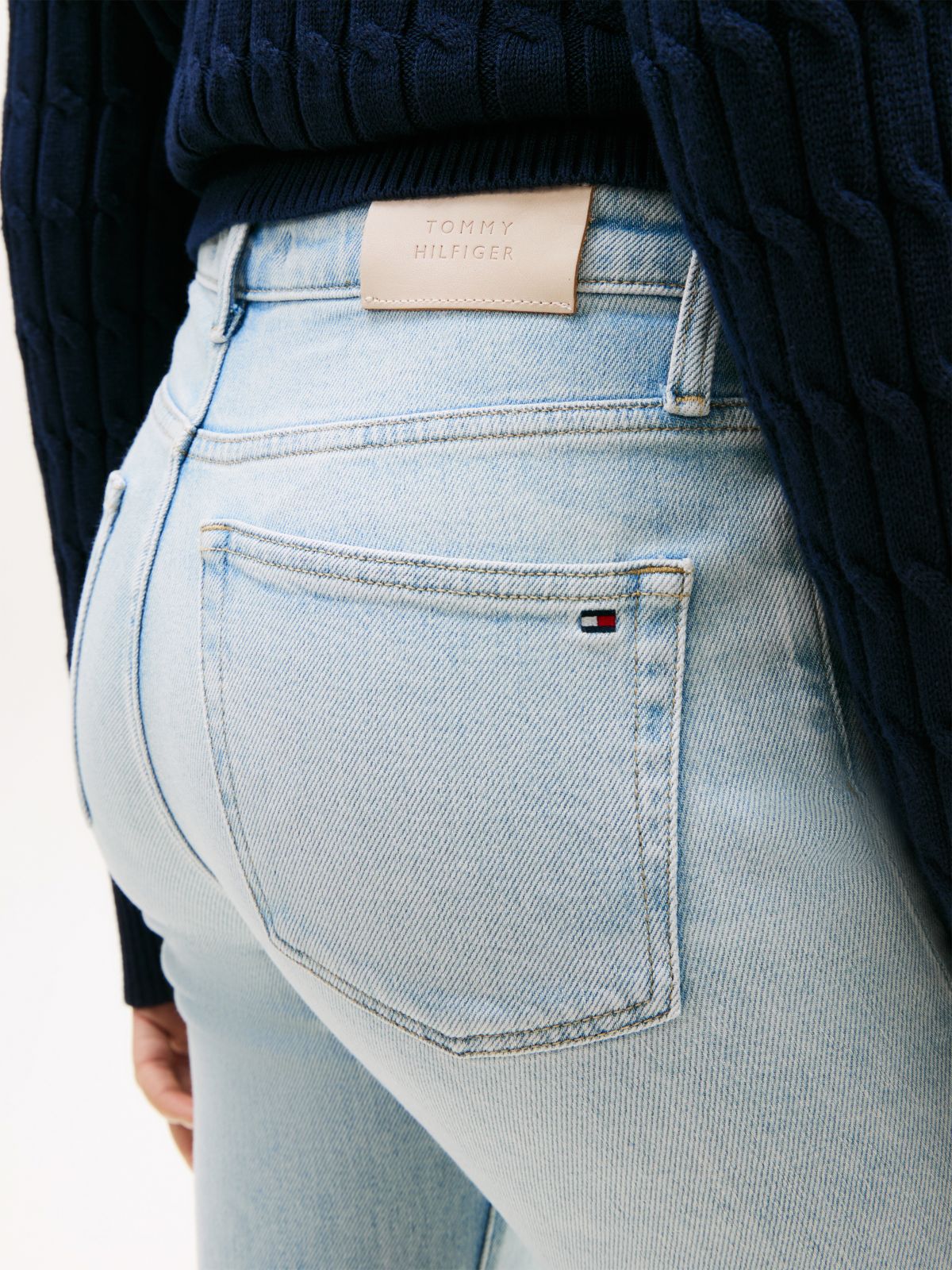 Faded Mid Rise Bootcut Jeans — Blue