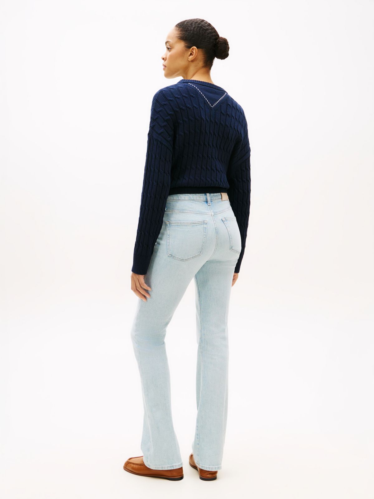 Faded Mid Rise Bootcut Jeans — Blue