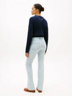 Faded Mid Rise Bootcut Jeans — Blue 4