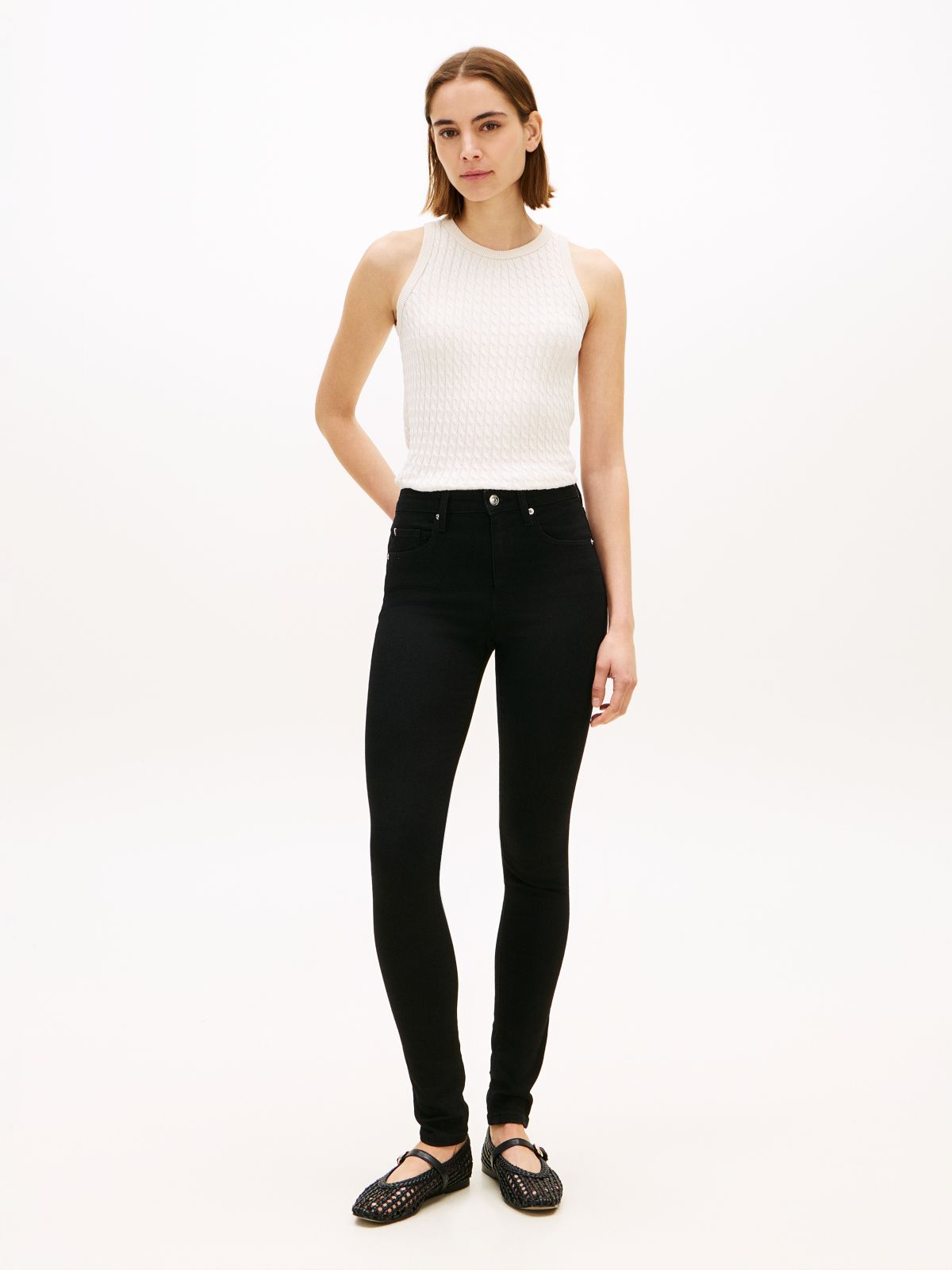 Como Mid Rise Skinny Black Jeans — Black