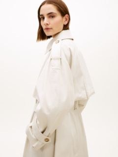 Water Repellent Twill Oversized Trench Coat — Beige 3