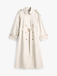 Water Repellent Twill Oversized Trench Coat — Beige 5