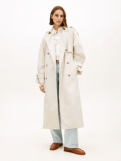 Water Repellent Twill Oversized Trench Coat — Beige 1