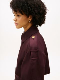 Water Repellent Twill Oversized Trench Coat — Brown 3