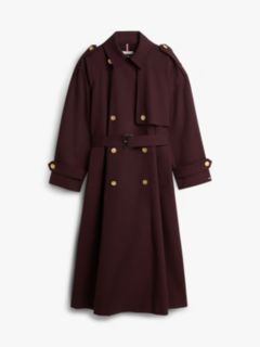 Water Repellent Twill Oversized Trench Coat — Brown 5