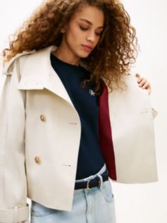 Water Repellent Short Trench Jacket — Beige 2