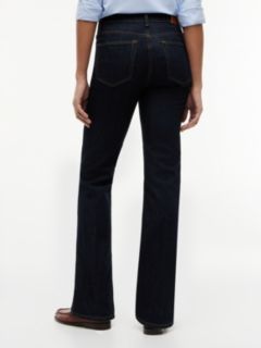 Patch Pocket Mid Rise Bootcut Jeans — Blue 4