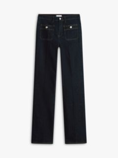 Patch Pocket Mid Rise Bootcut Jeans — Blue 5