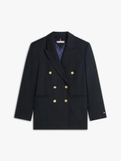Timeless Wool Blend Relaxed Double Breasted Blazer — Blue 7