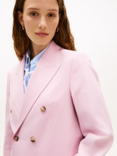 Timeless Wool Blend Relaxed Double Breasted Blazer — Pink 2