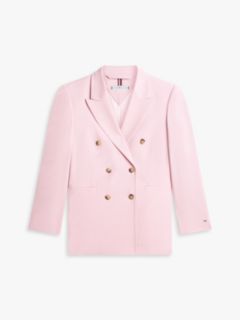 Timeless Wool Blend Relaxed Double Breasted Blazer — Pink 6