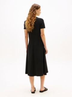 Interlock Knit Midi Fit And Flare Dress — Black 4