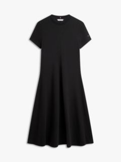 Interlock Knit Midi Fit And Flare Dress — Black 5