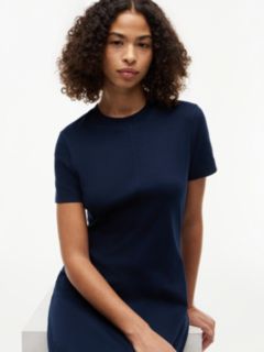 Interlock Knit Midi Fit And Flare Dress — Blue 3