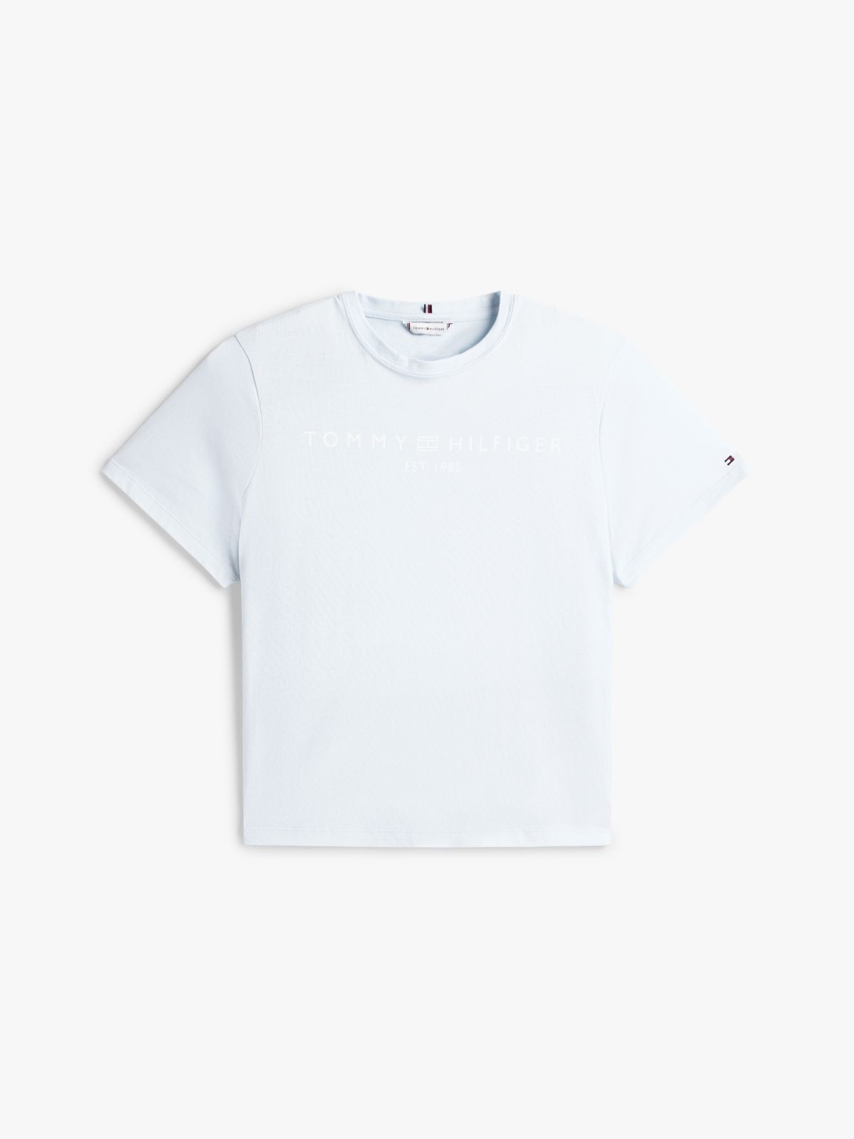 Curve Logo Jersey Crew Neck T-Shirt — Blue