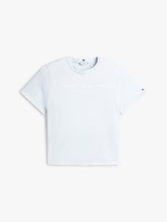 Curve Logo Jersey Crew Neck T-Shirt — Blue 5