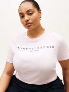 Curve Logo Jersey Crew Neck T-Shirt — Pink 2