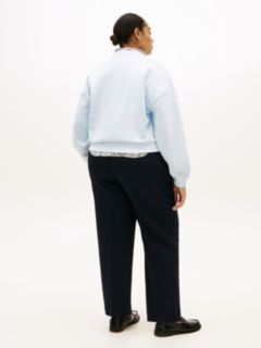Curve Logo Flex Fleece Relaxed Sweatshirt — Blue 4