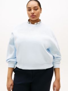 Curve Logo Flex Fleece Relaxed Sweatshirt — Blue 1
