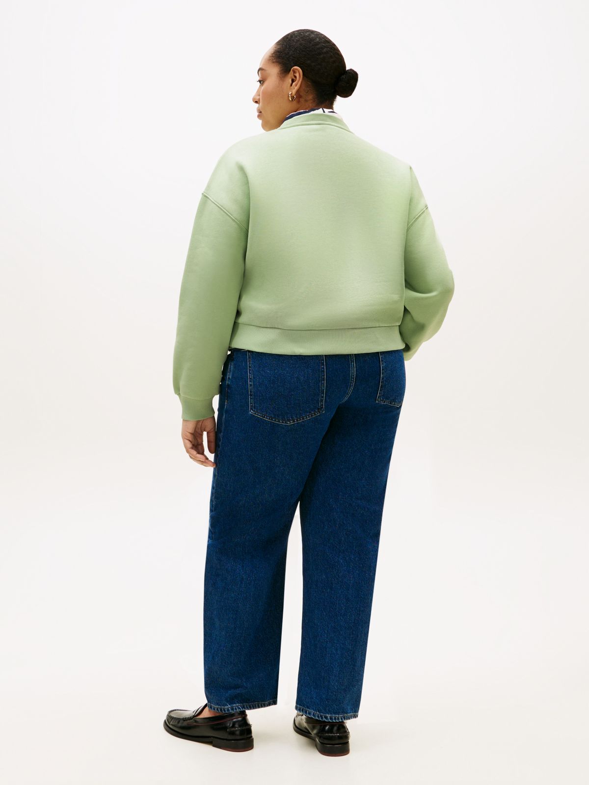 Curve Logo Flex Fleece Relaxed Sweatshirt — Green