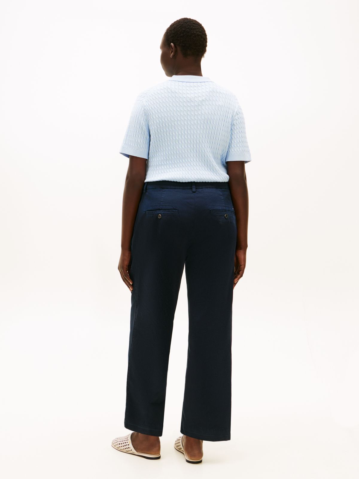 Curve Washed Slim Straight Leg Chinos — Blue