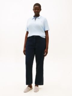 Curve Washed Slim Straight Leg Chinos — Blue 1