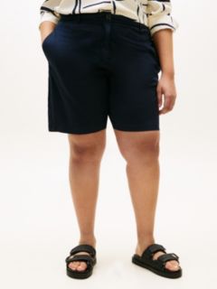 Curve Washed Slim Chino Shorts — Blue 2