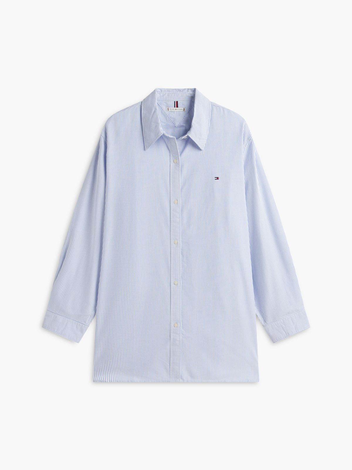Curve Relaxed Fit Flag Embroidery Oxford Shirt — Blue