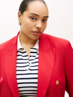Curve Timeless Wool Blend Relaxed Blazer — Red 2
