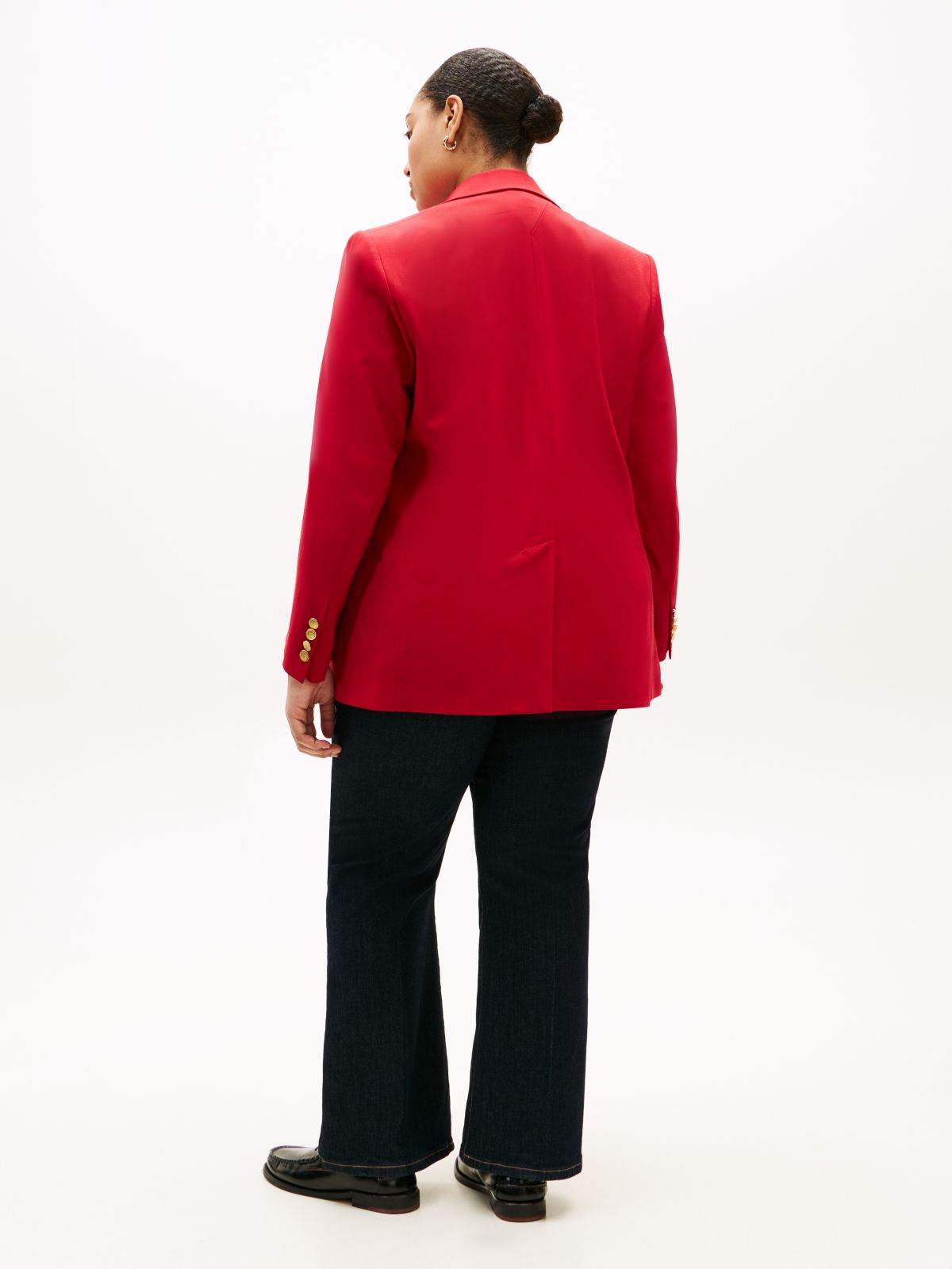 Curve Timeless Wool Blend Relaxed Blazer — Red