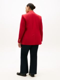 Curve Timeless Wool Blend Relaxed Blazer — Red 5