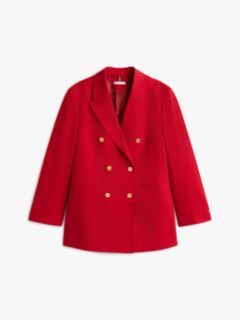 Curve Timeless Wool Blend Relaxed Blazer — Red 6