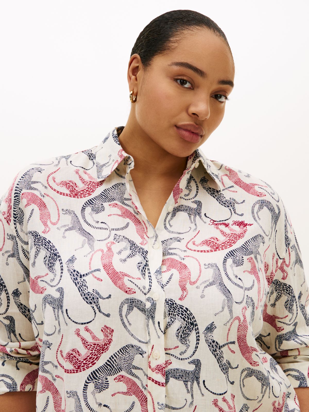 Curve Pure Linen Oversized Fit Shirt — Beige