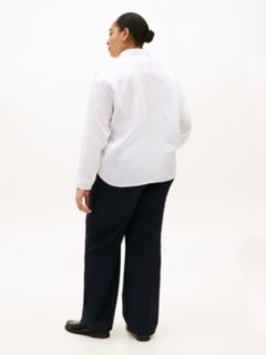Curve Pure Linen Oversized Fit Shirt — White 4