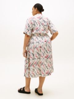 Curve Pure Linen Midi Shirt Dress — Beige 4