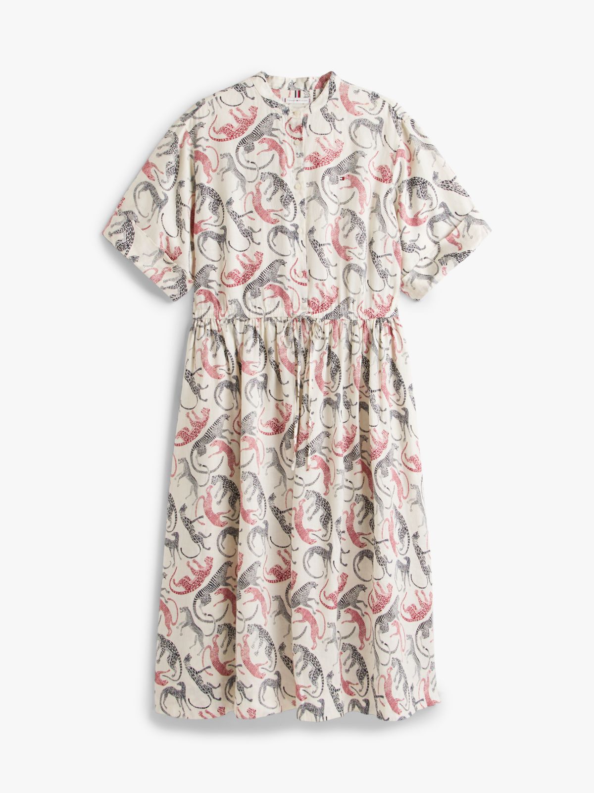 Curve Pure Linen Midi Shirt Dress — Beige