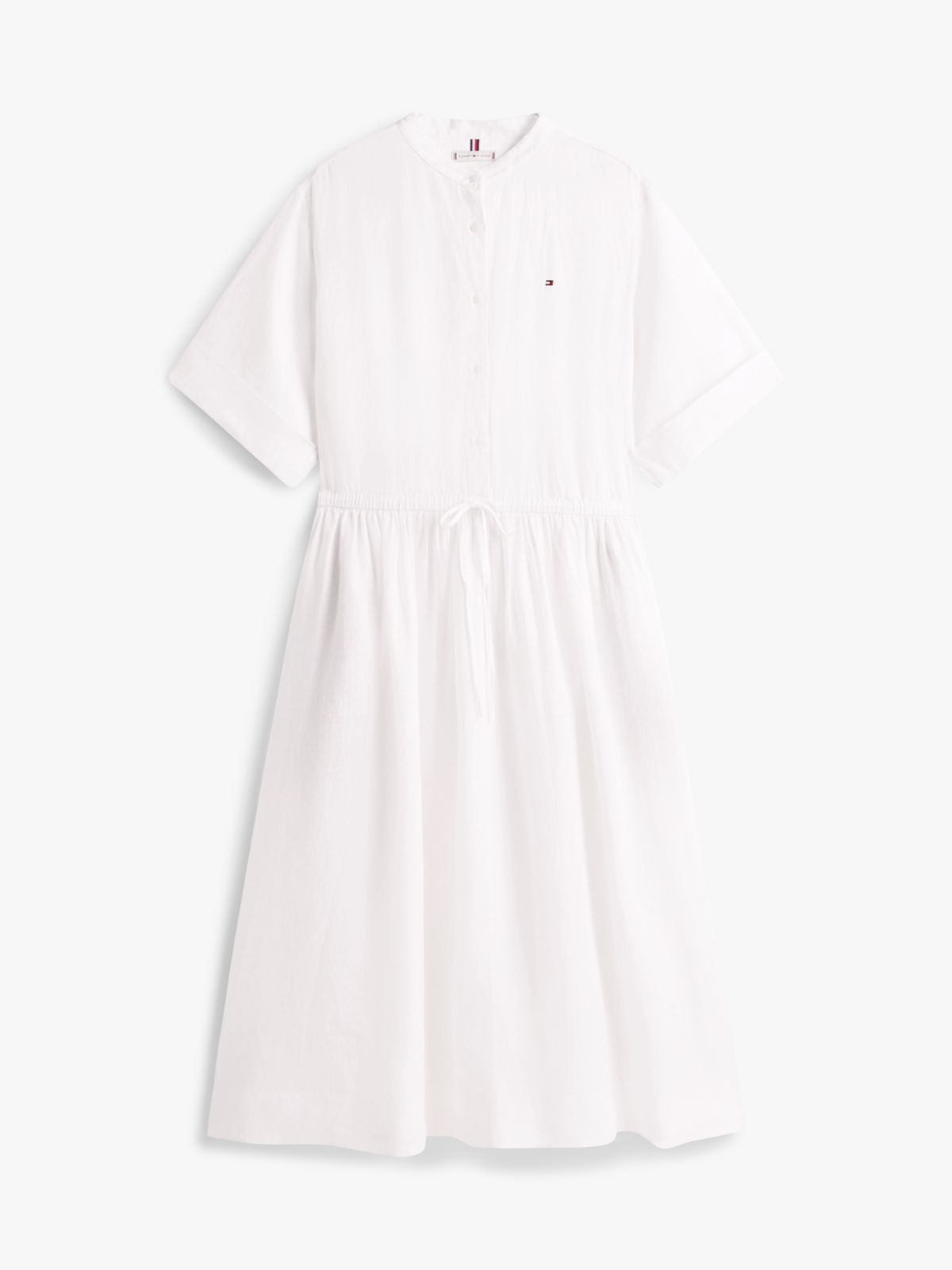 Curve Pure Linen Midi Shirt Dress — White