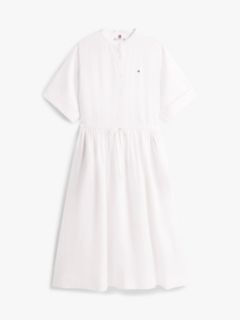 Curve Pure Linen Midi Shirt Dress — White 5