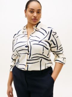 Curve Regular Fit Gold-Tone Button Shirt — White 1
