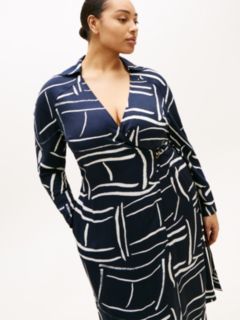Curve Relaxed Wrap Midi Dress — Blue 3